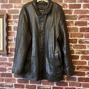 Pronto Uomo Black Leather Jacket - Size Large